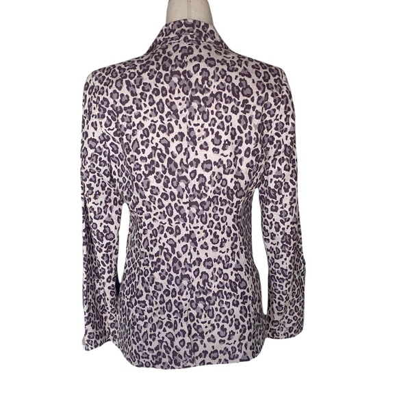NWOT Rachel Zoe Snow Leopard Linen Blend Blazer - M - Picture 5 of 13